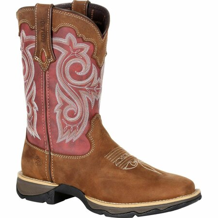 DURANGO Lady Rebel by Women's Red Western Boot, Briar Brown/Rusty Red, M, Size 9 DRD0349
